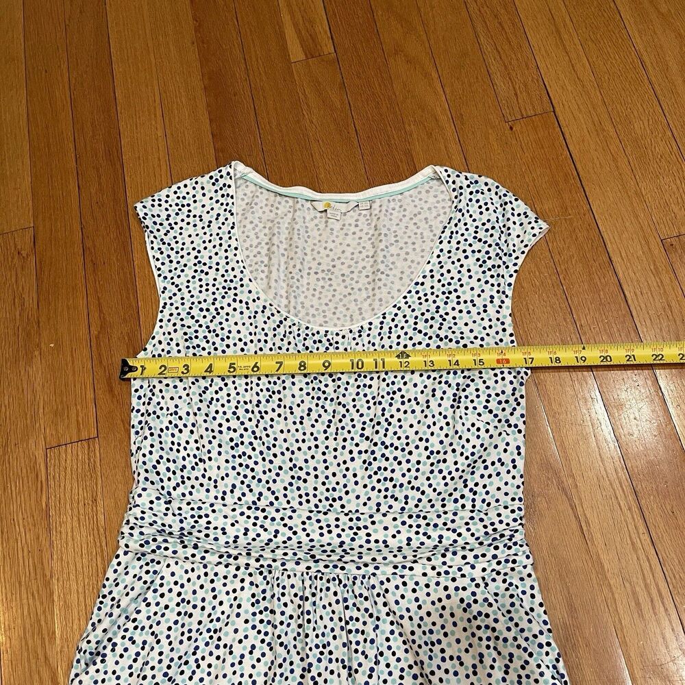 Boden Margot Jersey Dress with Pockets Women Size 12 L Blue Polka Dot Print EUC - Picture 9 of 16
